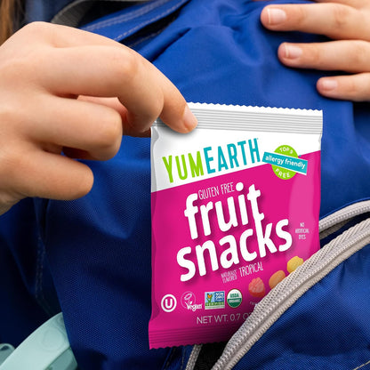 YumEarth Organic Tropical Fruit Snacks – On the Go Snack for Hiking and Car Rides