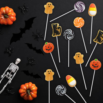 Yumzo Halloween Lollipop Suckers 24 Pack – Festive Candy Gift Set for Trick or Treat Favor Bags and Party Hostess Gifts