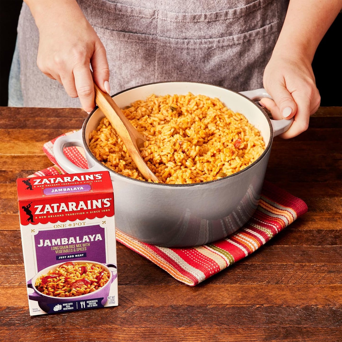 Zatarain's Jambalaya 8 oz Box – No MSG Added Creole Rice Mix for Family Wellness Dinners