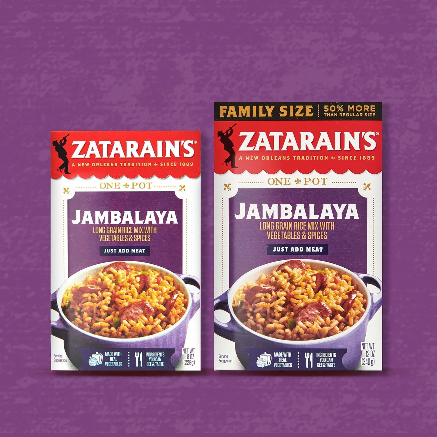 Zatarain's Jambalaya 8 oz Box – No MSG Added Creole Rice Mix for Family Wellness Dinners