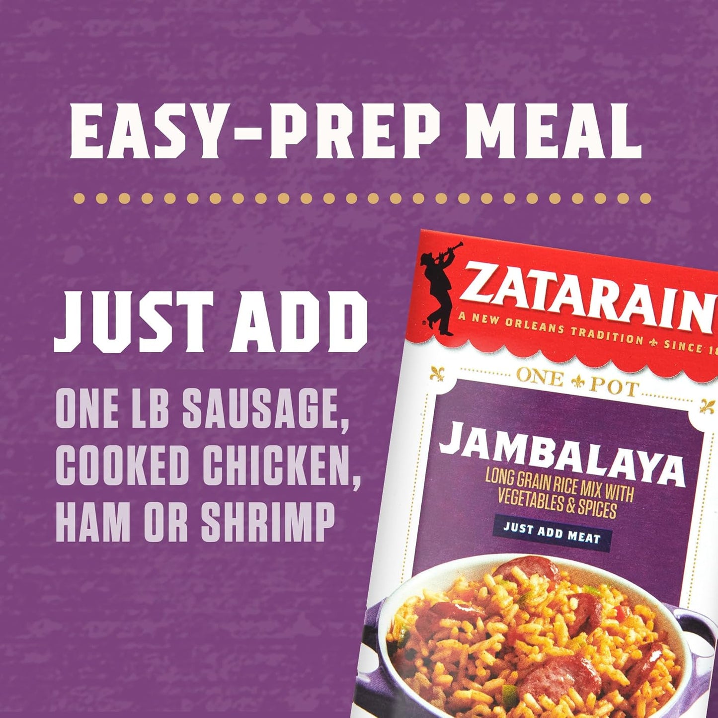 Zatarain's Jambalaya 8 oz Box – No MSG Added Creole Rice Mix for Family Wellness Dinners
