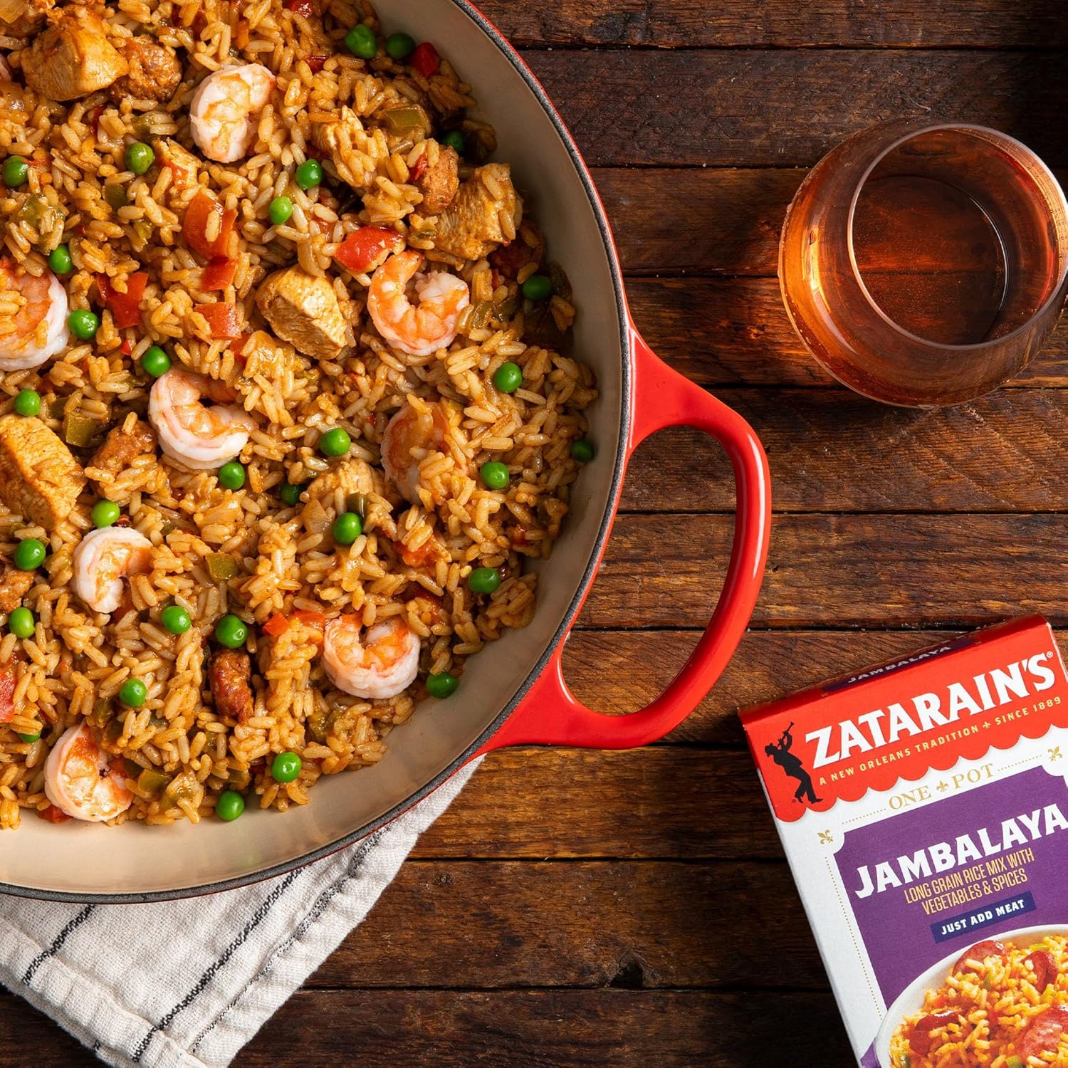 Zatarain's Jambalaya 8 oz Box – No MSG Added Creole Rice Mix for Family Wellness Dinners