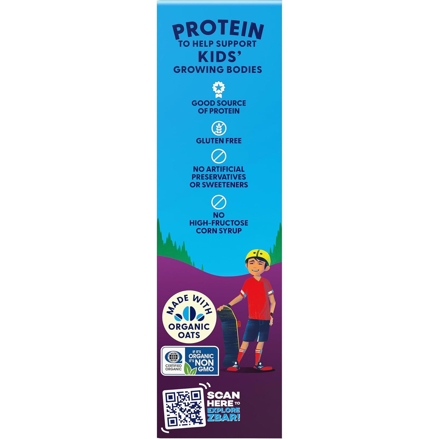 Zbar Protein Chocolate Chip Bars - Clean Label Kids Snack with Organic Oats and No Artificial Preservatives, 5g Protein (15 Pack)