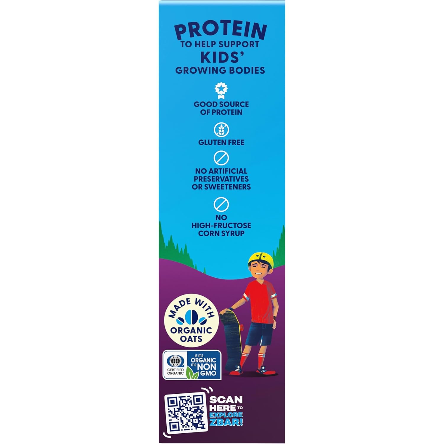 Zbar Protein Chocolate Chip Bars - Clean Label Kids Snack with Organic Oats and No Artificial Preservatives, 5g Protein (15 Pack)