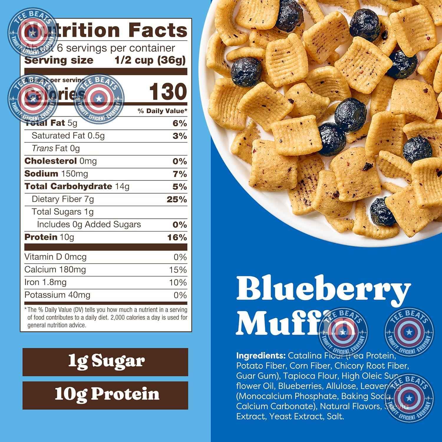 Catalina Crunch Protein Cereal – Family Pantry Staple for Nutritious After-School Snacking, Blueberry Muffin