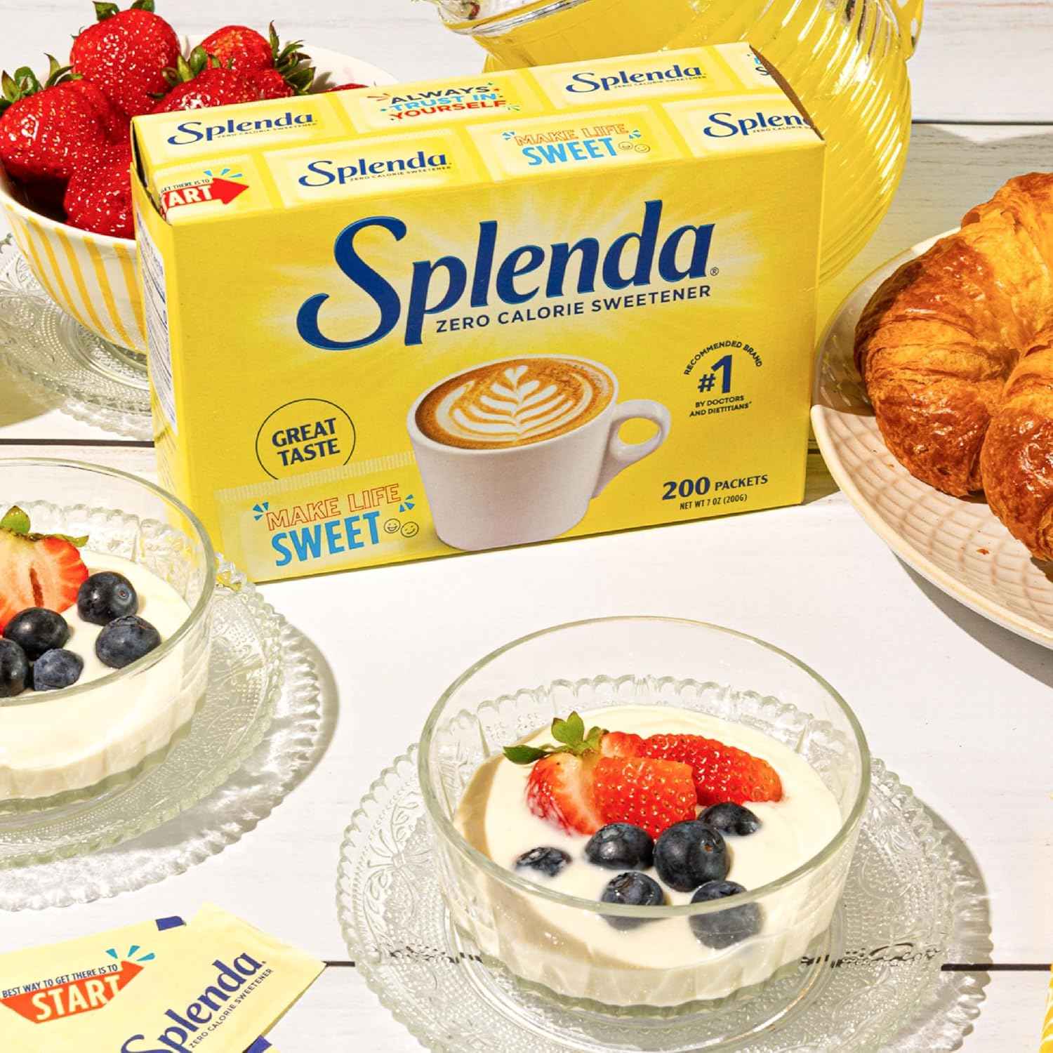 SPLENDA Zero Calorie Sweetener Packets – Clutter-Free Pantry Upgrade, 200 Pre-Portioned Packets with No Measuring Spoons Needed