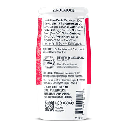 zero calorie and zero sugar formulation with monk fruit extract as primary sweetener