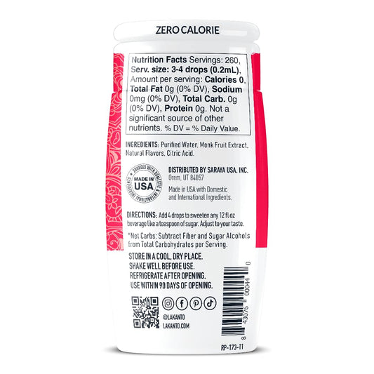 zero calorie and zero sugar formulation with monk fruit extract as primary sweetener