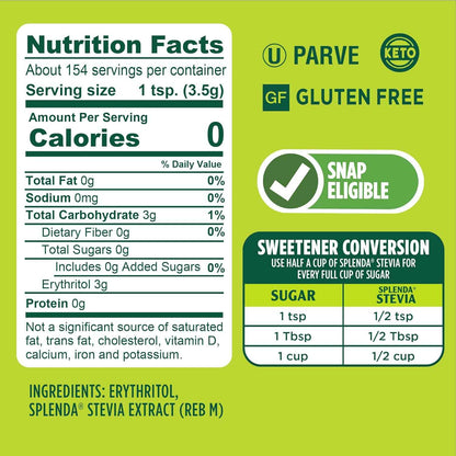 SPLENDA Stevia Zero Calorie Sweetener – Family Friendly Sugar Substitute for Lunchbox Treats