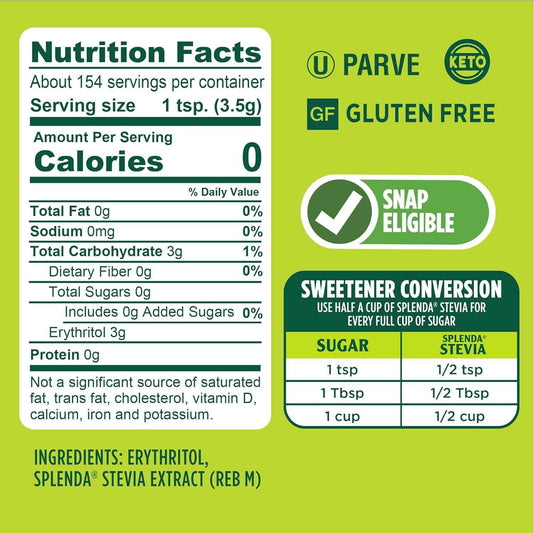 SPLENDA Stevia Zero Calorie Sweetener – Family Friendly Sugar Substitute for Lunchbox Treats