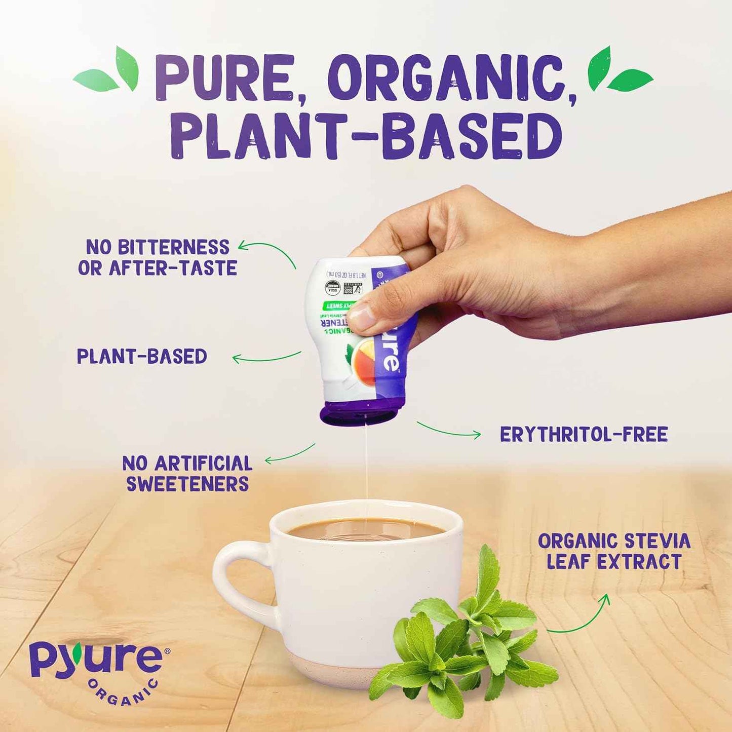 Pyure Organic Liquid Stevia – Thoughtful Sugar Free Gift for Mom Who Loves Coffee