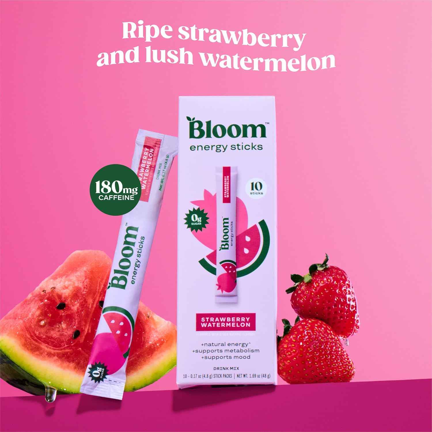 Bloom Nutrition Green Tea Energy Mix – L-Theanine Focus Blend for a Calming Daily Self-Care Routine