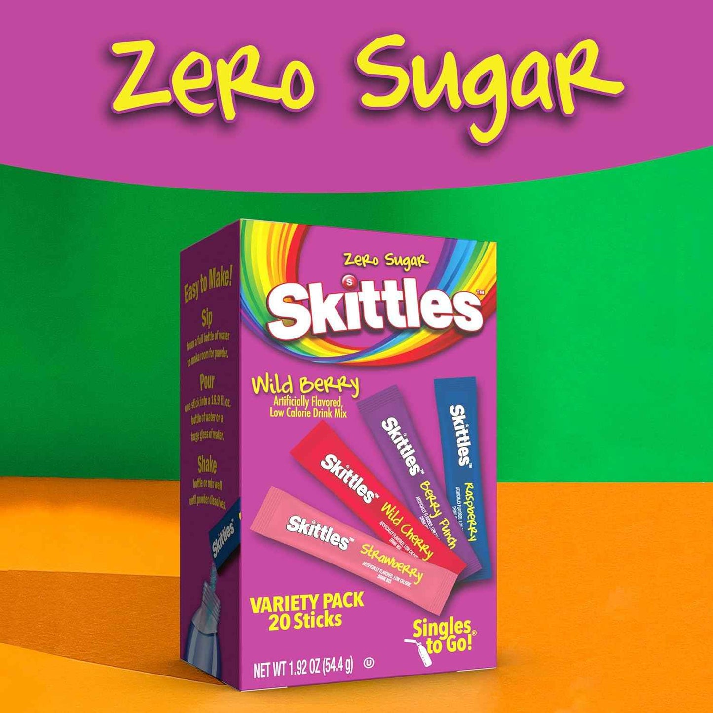 Skittles Singles To Go – Pocket-Sized Water Flavor Sticks for Hikes, Flights, and Hotel Stays