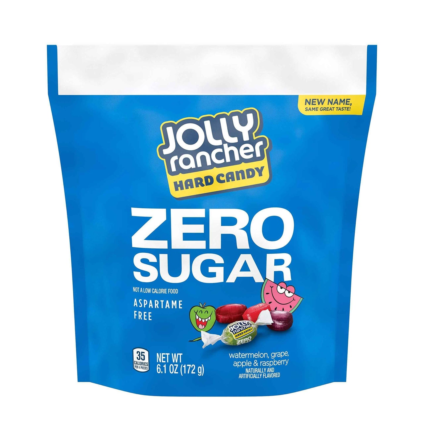 JOLLY RANCHER Zero Sugar Hard Candy – Stocking Stuffer and Holiday Party Favor Bag for Kids and Adults, 6.1 oz