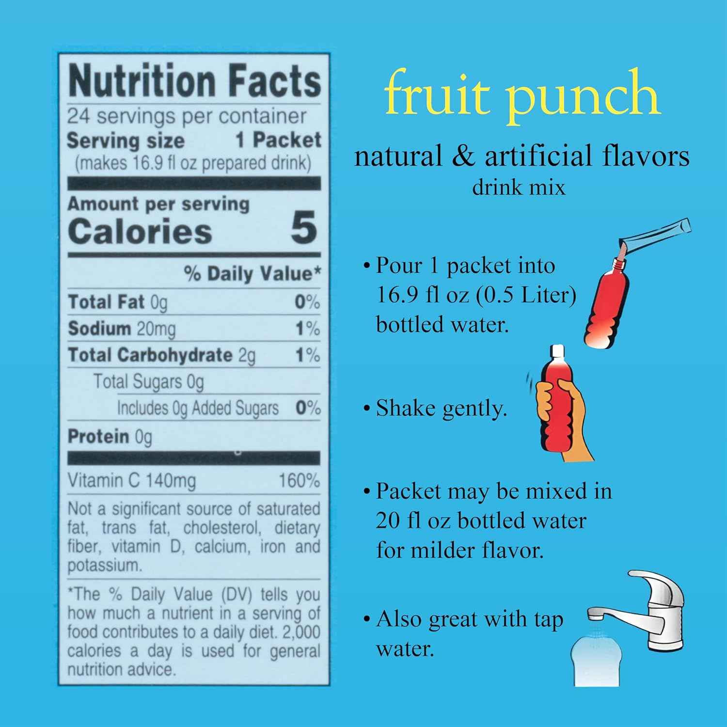 4C Vitamin C Water Flavoring – Calorie-Free Hydration Support for Self-Care and Postural Hydration Goals, 24 Count