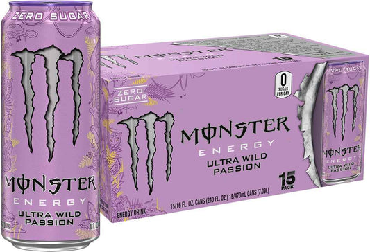 Monster Energy Ultra Wild Passion – Zero Sugar 10 Calorie Energy Drink for Pre-Workout Fuel and Clean Fitness Routines