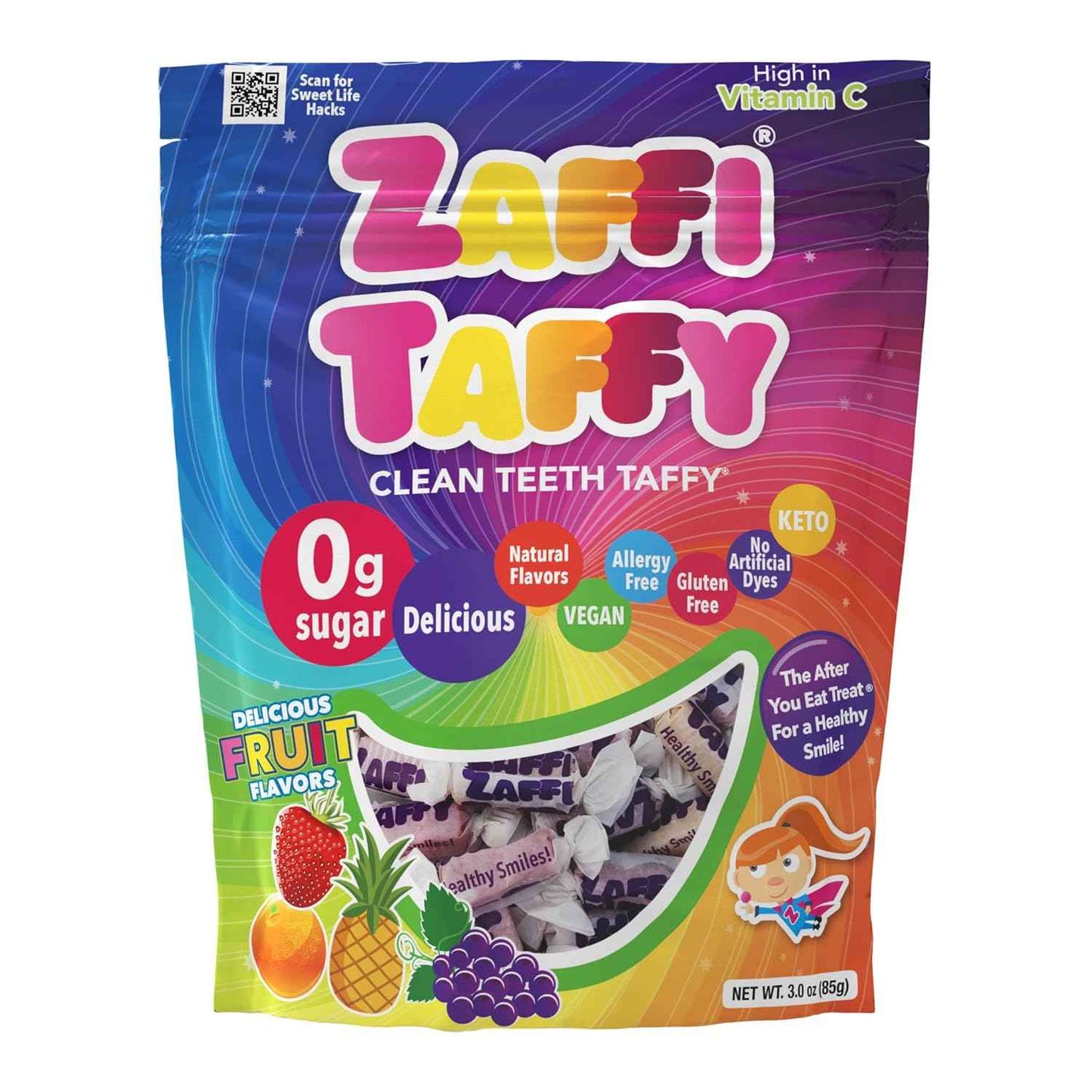 Zollipops Taffy 3 Oz – Zero Sugar Wellness Candy for Keto Lifestyle and Weight Management Goals