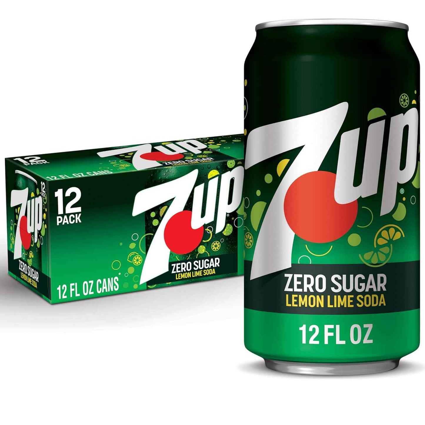 7UP Diet Lemon-Lime Soda, 12 Oz Cans – Sugar-Free Refreshment for Calorie-Conscious Self-Care